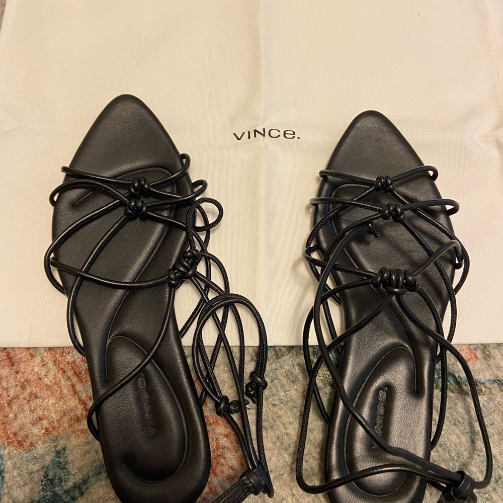 Vince Kenna Strappy Sandal, Black leather | Women’s size 8.5 | brand new w/ tags